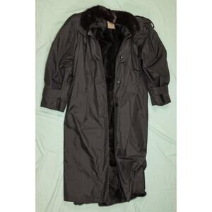 Vintage Fendi Mink Fur Lined All Weather Evening Coat Size L qd